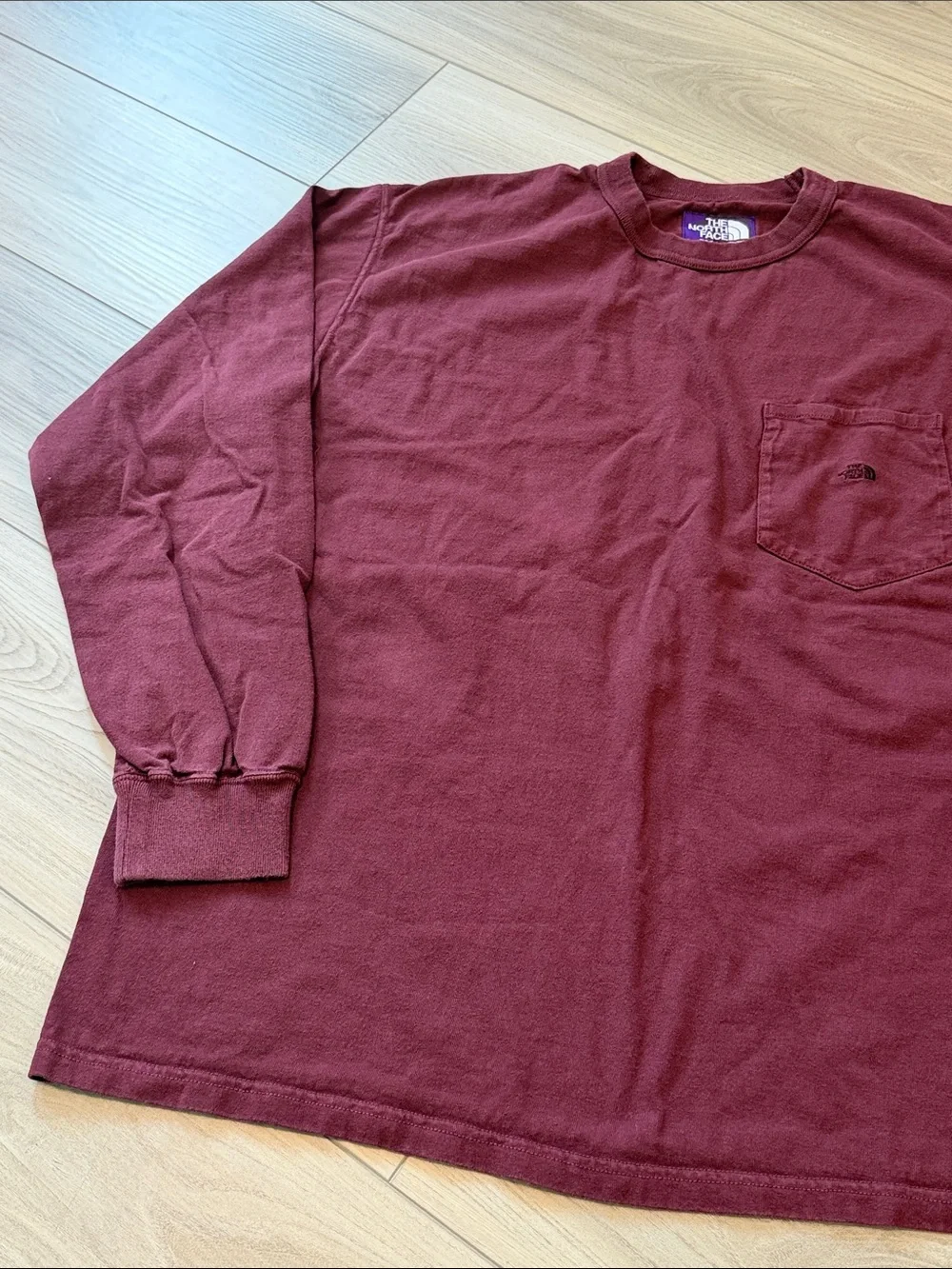 Purple label The North Face Men's Long Sleeve Pocket Tee - Burgundy Red